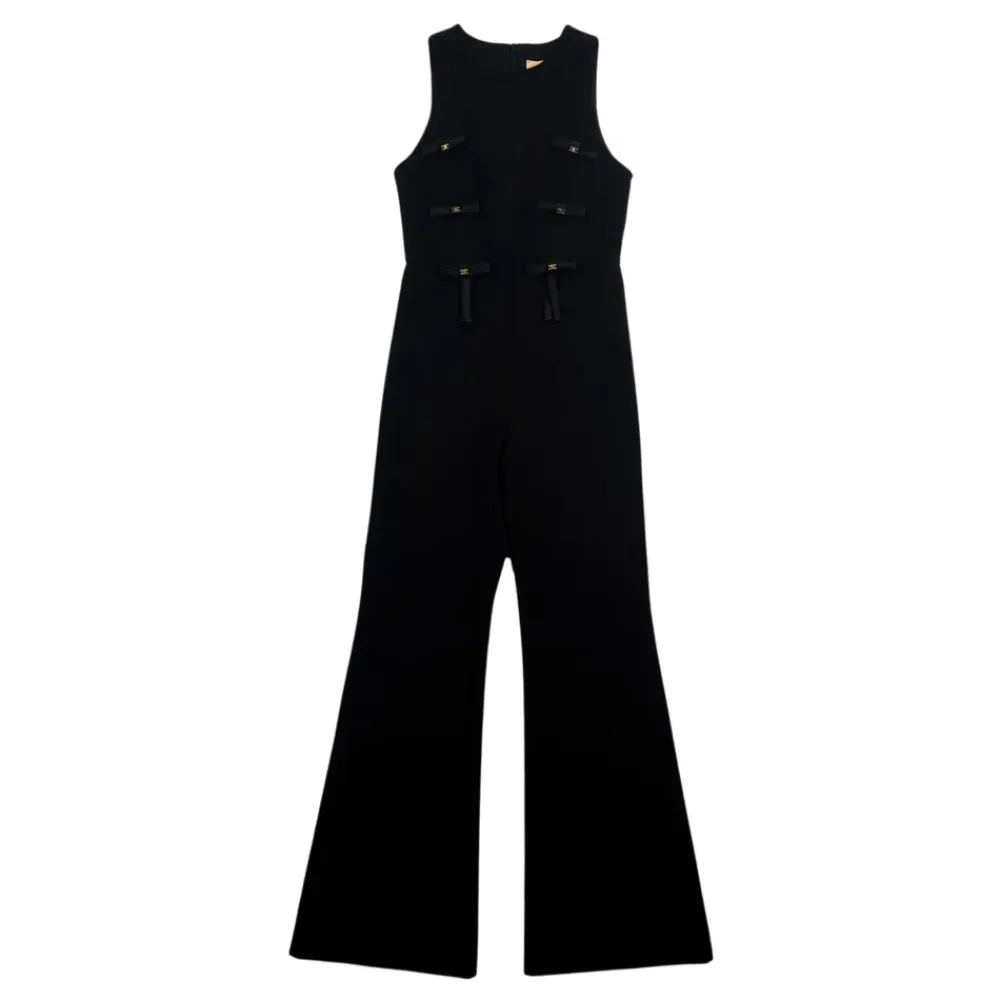 Jumpsuits<Elisabetta Franchi Elegant Jumpsuit Kjole Sort