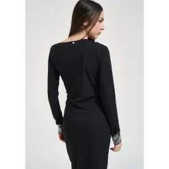Kjoler<Liu Jo Elegant Kjole med Ædelsten Sort