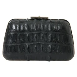 Clutch<Balenciaga Elegant krokodilleskind aften clutch Sort