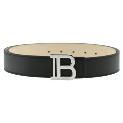 Bælter<Balmain Elegant Læderbælte Sort