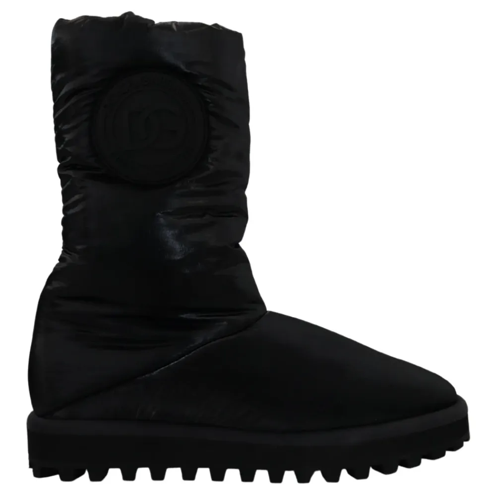 Vinterstøvler^Dolce & Gabbana Elegant Mid-Calf Støvler i Polyester Sort