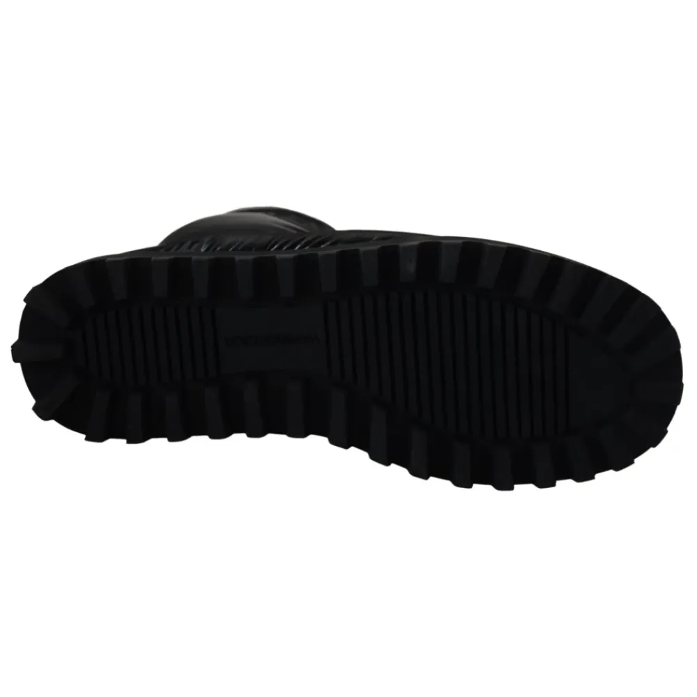 Vinterstøvler^Dolce & Gabbana Elegant Mid-Calf Støvler i Polyester Sort