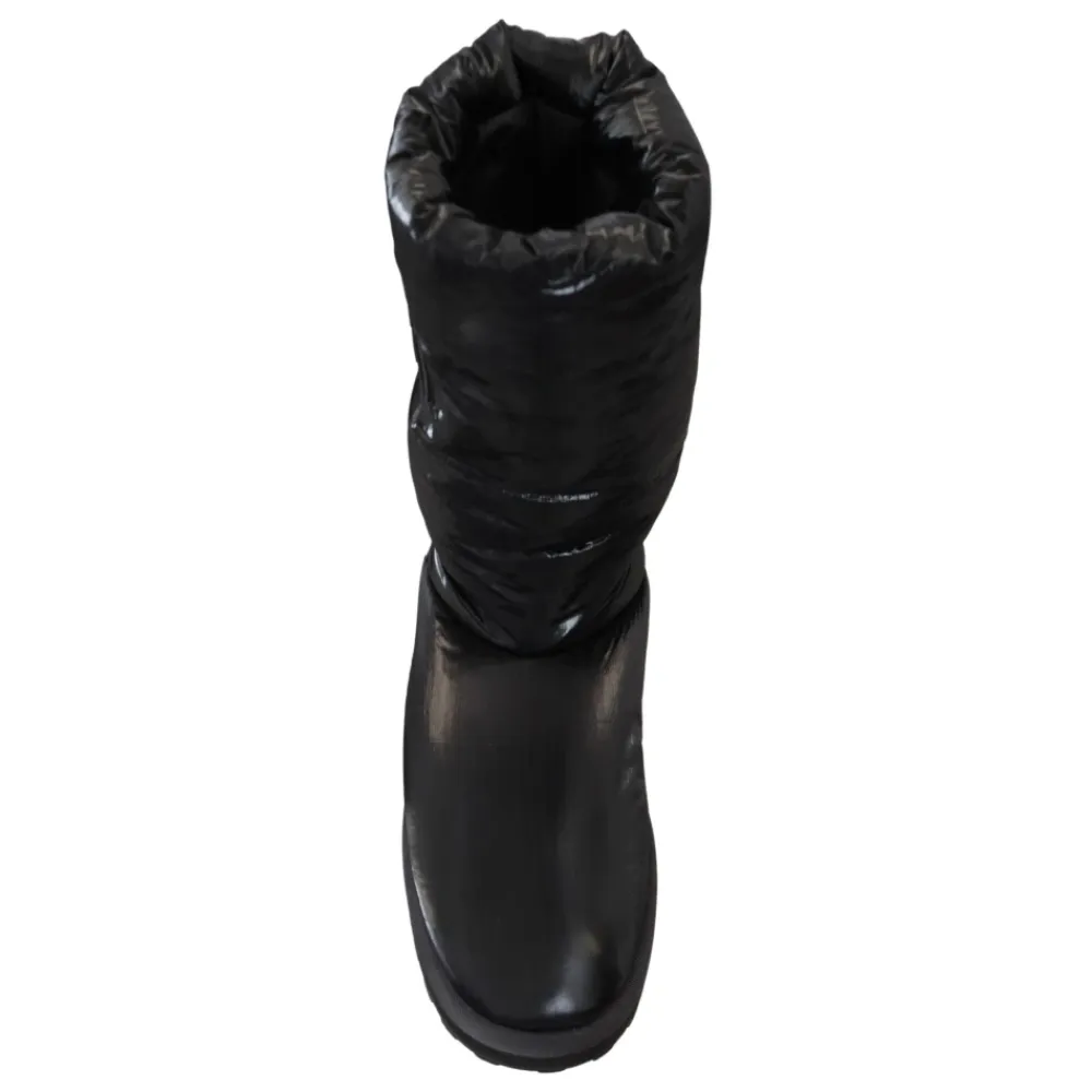 Vinterstøvler^Dolce & Gabbana Elegant Mid-Calf Støvler i Polyester Sort
