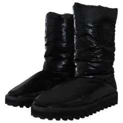 Vinterstøvler^Dolce & Gabbana Elegant Mid-Calf Støvler i Polyester Sort