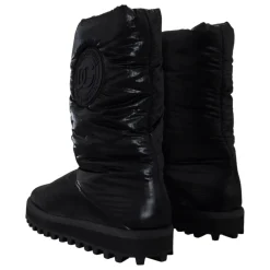 Vinterstøvler^Dolce & Gabbana Elegant Mid-Calf Støvler i Polyester Sort