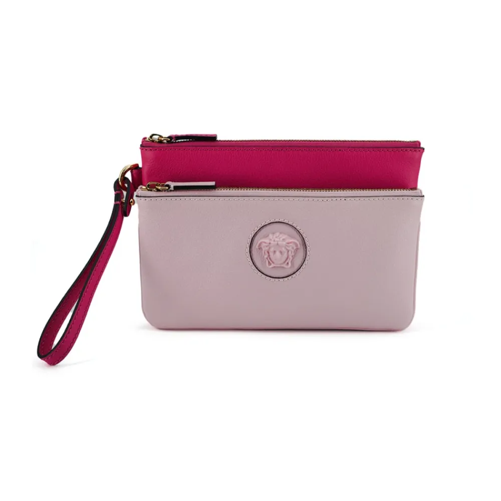 Clutch^Versace Elegant Læder Pung Clutch Pink