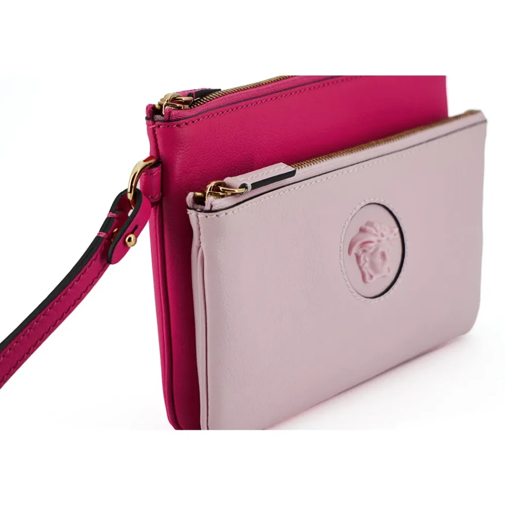 Clutch^Versace Elegant Læder Pung Clutch Pink