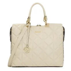 Laptop Tasker^Kazar Elegant quiltet lædertaske Beige