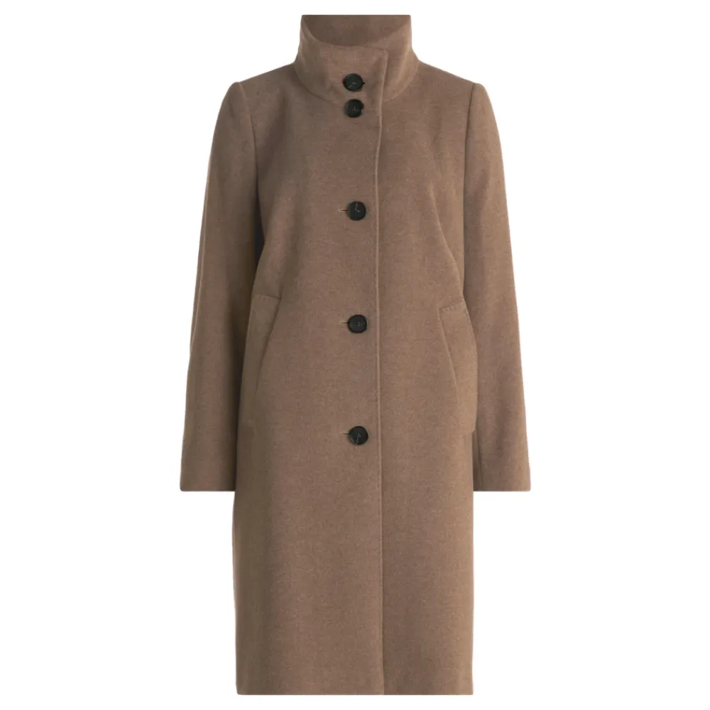 Frakker<Betty Barclay Elegant uldfrakke med krave Brun