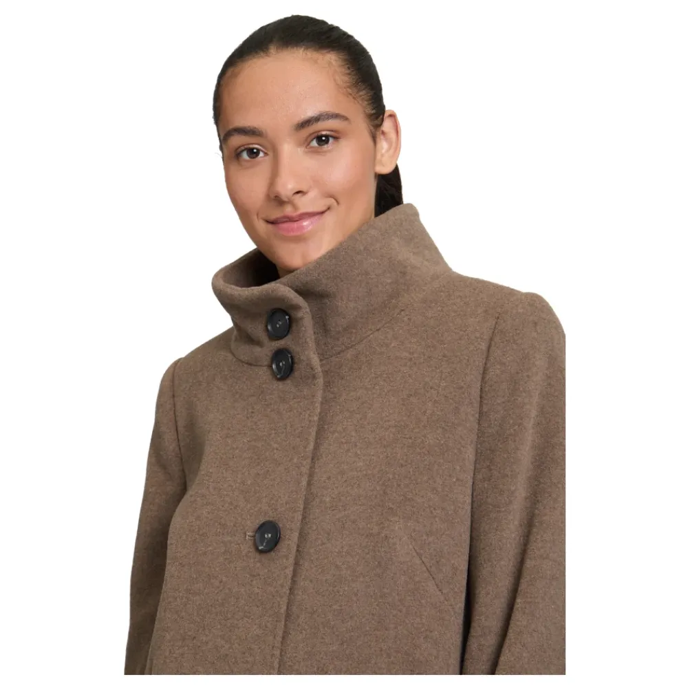 Frakker<Betty Barclay Elegant uldfrakke med krave Brun