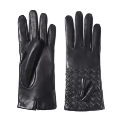Handsker^Restelli Guanti Elegante damer læder cashmere handsker Sort