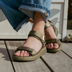 Sandaler<Woden Elegante flade sandaler med Natural Soft Technology Grøn