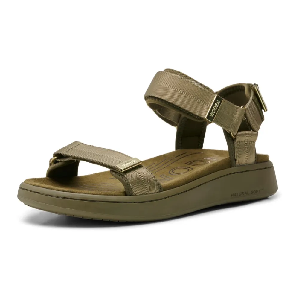Sandaler<Woden Elegante flade sandaler med Natural Soft Technology Grøn