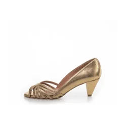 Pumps|Stiletter<Copenhagen Shoes Elegante Læder Pumps med Tynde Remme Gul