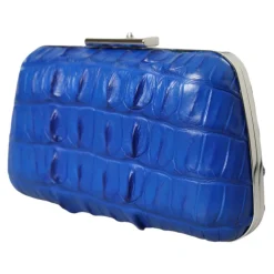 Clutch<Balenciaga Elektrisk Bl Crocodile Lder Clutch Blå