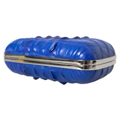 Clutch<Balenciaga Elektrisk Bl Crocodile Lder Clutch Blå