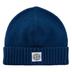 Huer & Kasketter^Stone Island Elektrisk Ribstrikket Børne Beanie Blå