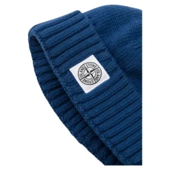 Huer & Kasketter^Stone Island Elektrisk Ribstrikket Børne Beanie Blå
