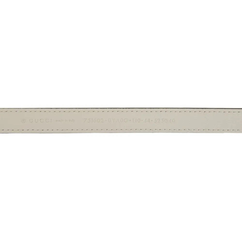Bælter^Gucci Embellished Buckle Belt Hvid