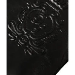 Handsker<Dolce & Gabbana Embossed Logo Leather Gloves Sort
