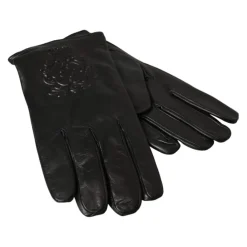Handsker<Dolce & Gabbana Embossed Logo Leather Gloves Sort