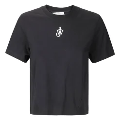 T-Shirts<JW Anderson Embroidered Logo Crop T-Shirt Sort