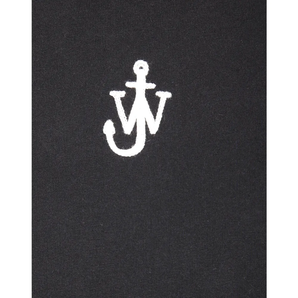 T-Shirts<JW Anderson Embroidered Logo Crop T-Shirt Sort