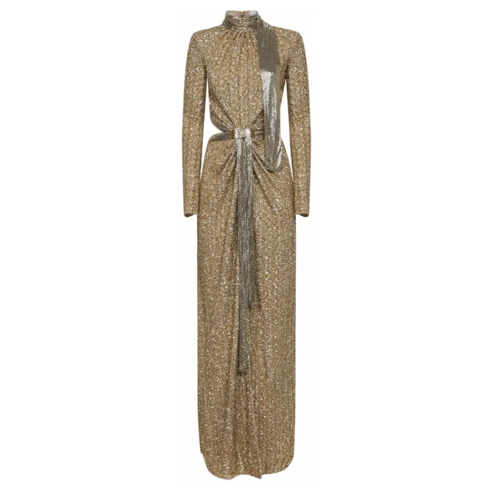 Kjoler<Rabanne Embroidered Sequin Gown Gul