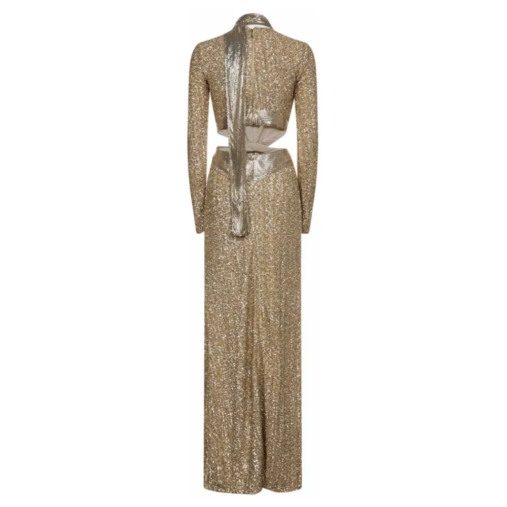 Kjoler<Rabanne Embroidered Sequin Gown Gul
