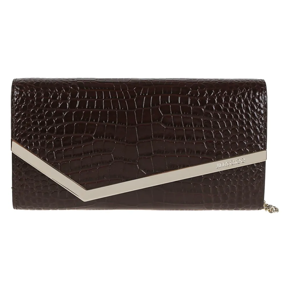 Clutch<Jimmy Choo Emmie Clutch Brun