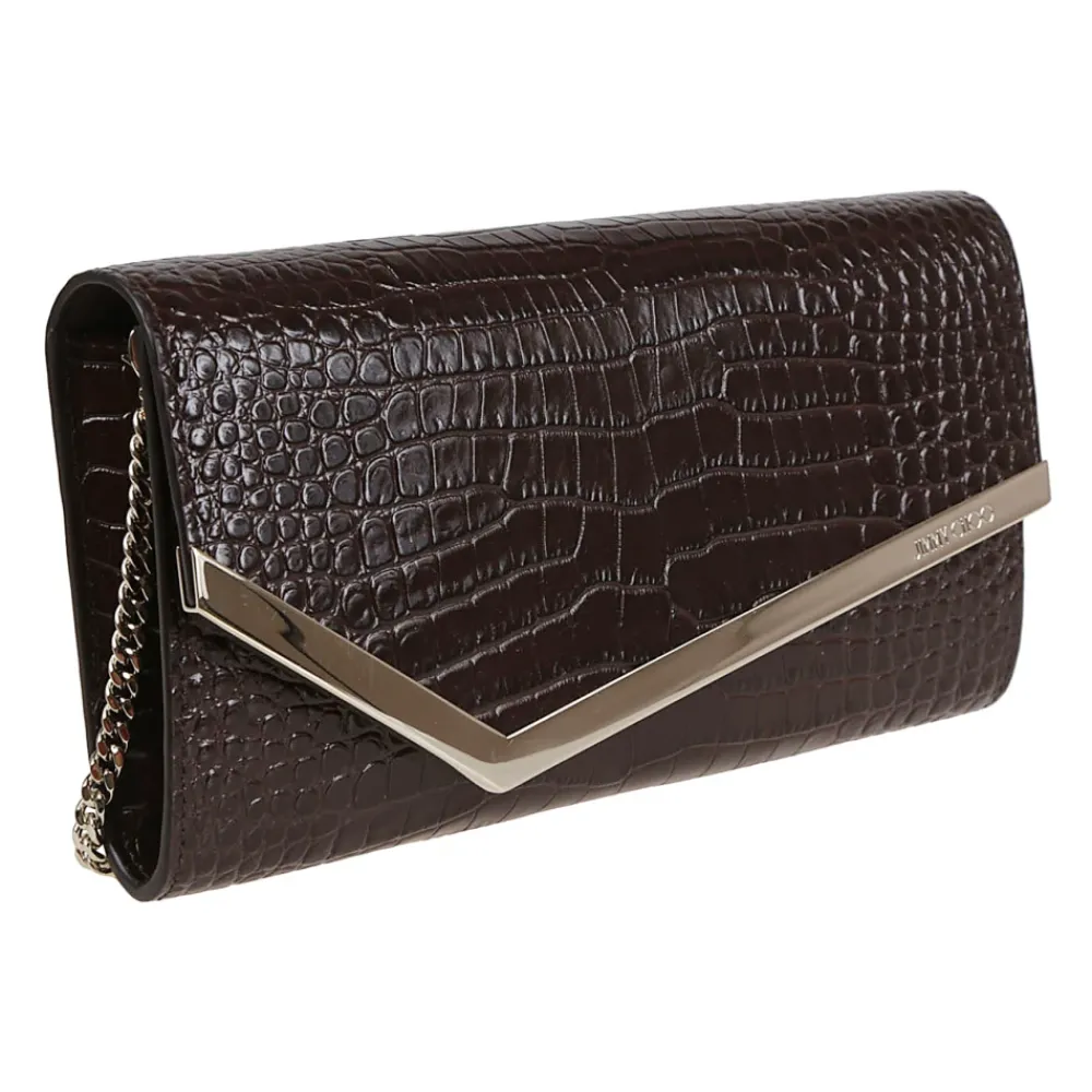 Clutch<Jimmy Choo Emmie Clutch Brun