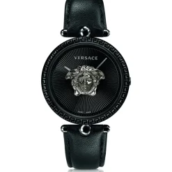 Ure^Versace Empire Læder Kvartsur Sort