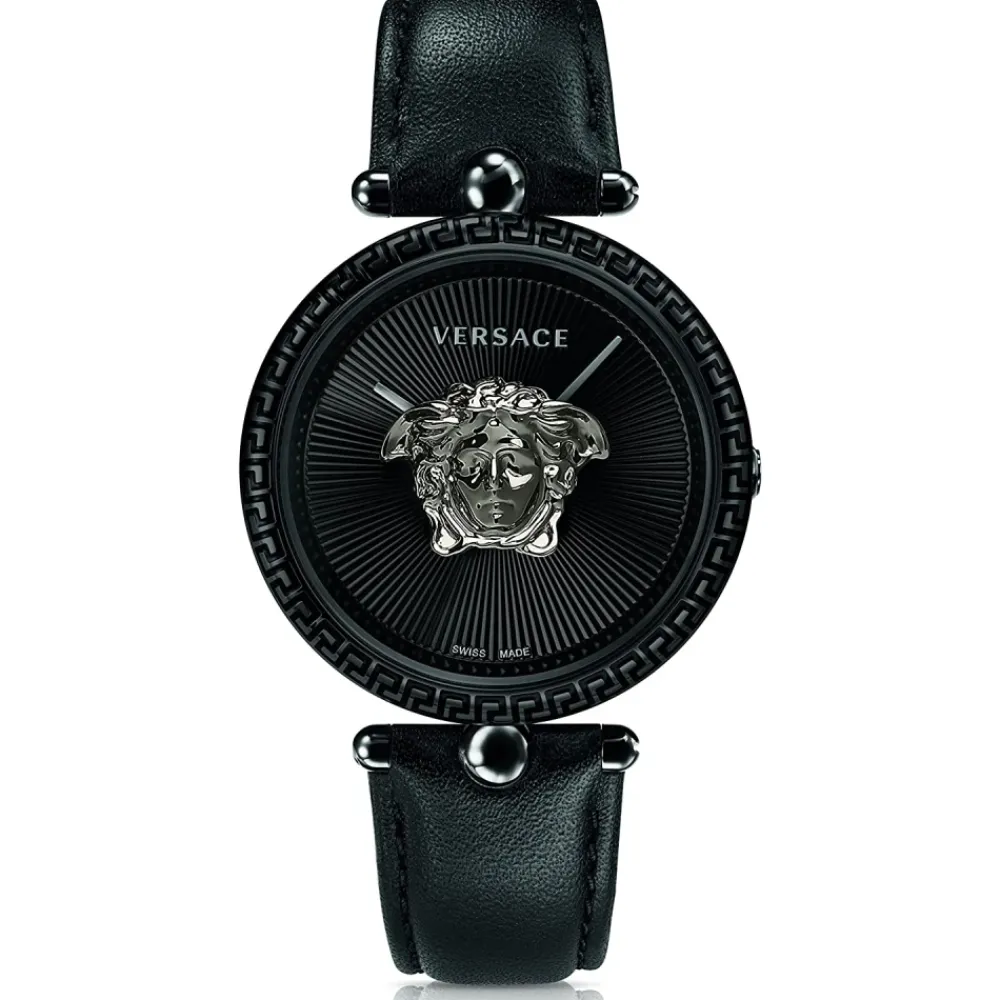 Ure^Versace Empire Læder Kvartsur Sort