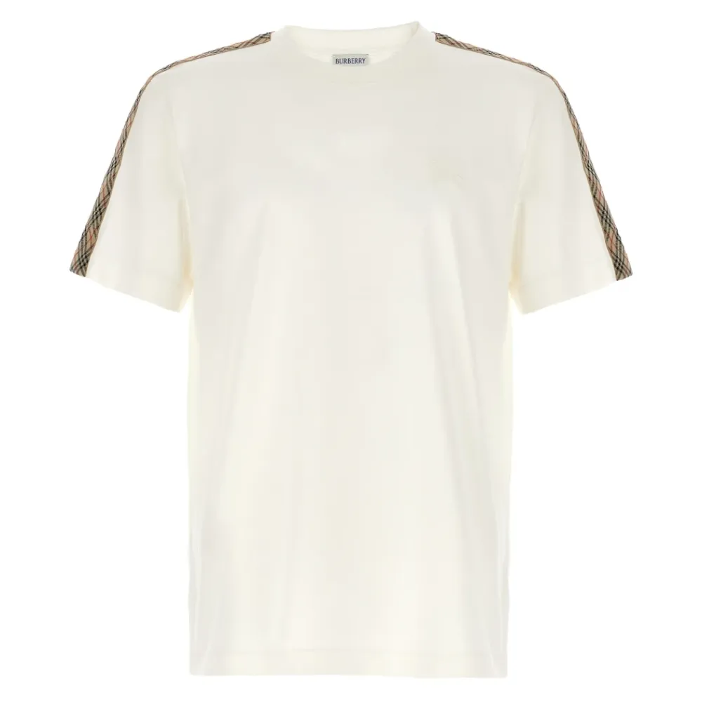 T-Shirts^Burberry Equestrian Knight Embroidered T-shirt Hvid