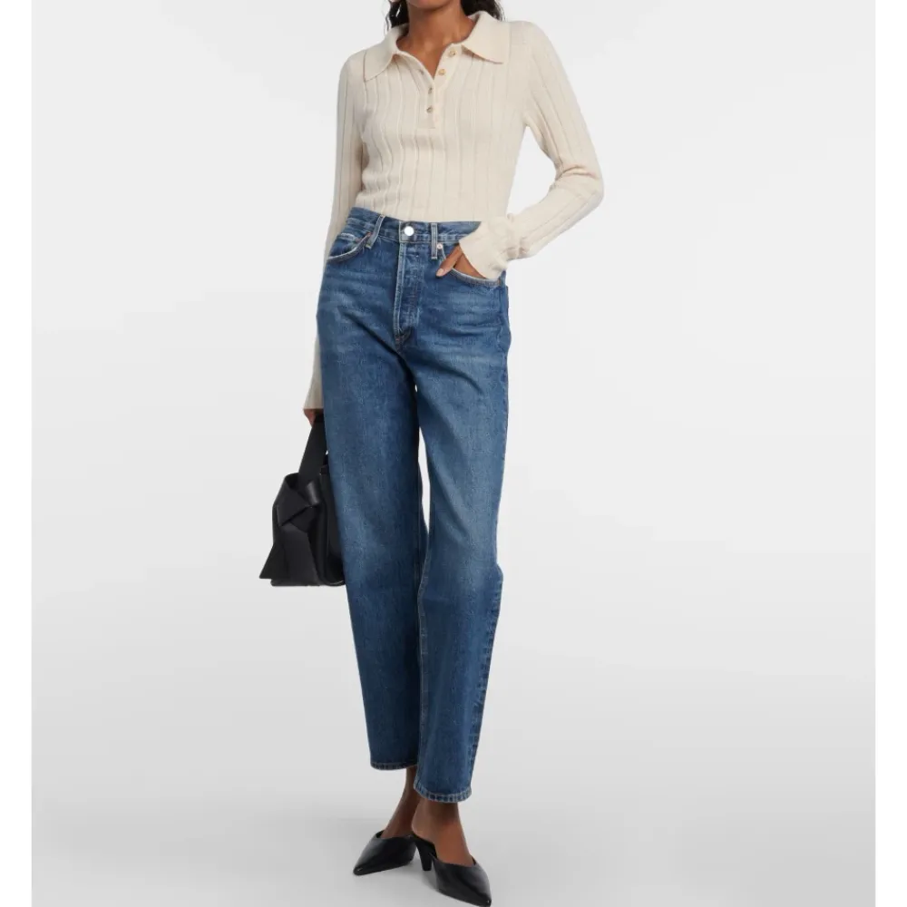 Jeans<Agolde 90'erne Straight Leg Jeans Essence Blå