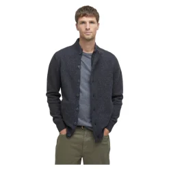 Strik<Barbour Essential Albue-Patch Cardigan Grå