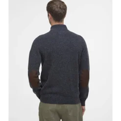 Strik<Barbour Essential Albue-Patch Cardigan Grå
