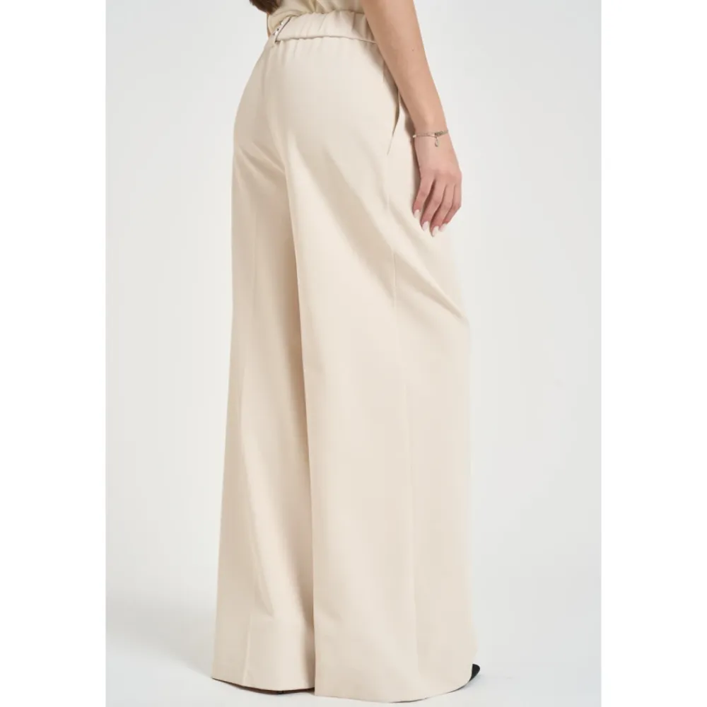 Bukser<Patrizia Pepe Essential Palazzo Bukser Beige