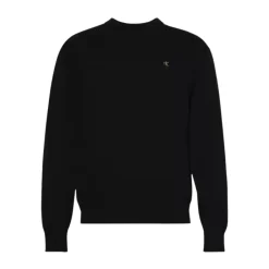 Sweatshirts^Calvin Klein Essentials Bomuldssweatshirt med Ribbet Crew Neck Sort