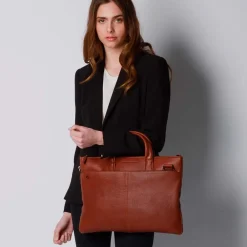 Laptop Tasker^Piquadro Expandable, slim laptop bag 15,6 Brun