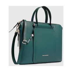 Laptop Tasker<Piquadro Expandable, slim women's laptop bag with iPad® compartment, shock absorbing and RFID protection Grøn