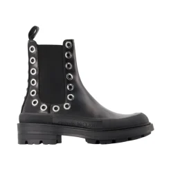 Chelsea Boots^Alexander McQueen Eyelet Detail Chelsea Støvler Sort