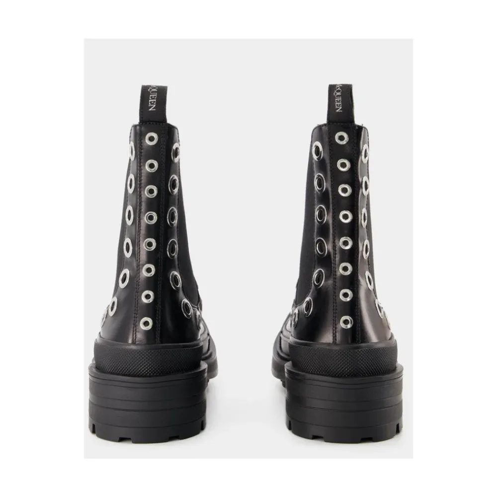 Chelsea Boots^Alexander McQueen Eyelet Detail Chelsea Støvler Sort