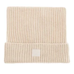 Huer, Kasketter & Hatte|Huer & Kasketter<Acne Studios Face Logo Square Beanie Beige
