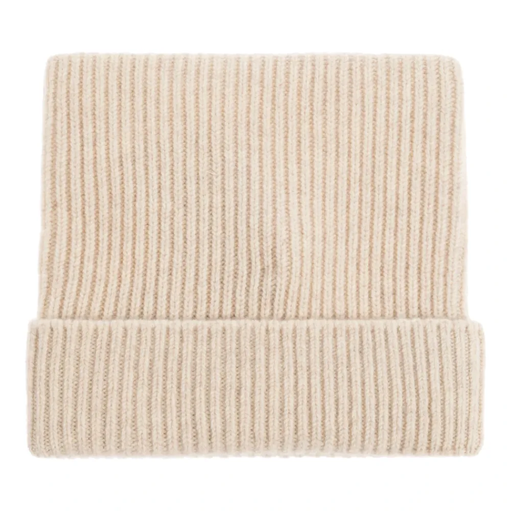 Huer, Kasketter & Hatte|Huer & Kasketter<Acne Studios Face Logo Square Beanie Beige
