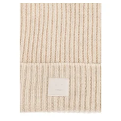Huer, Kasketter & Hatte|Huer & Kasketter<Acne Studios Face Logo Square Beanie Beige