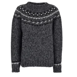 Striktrøjer & Sweatere^P.A.R.O.S.H. Fair Isle Crew Neck Sweater Grå