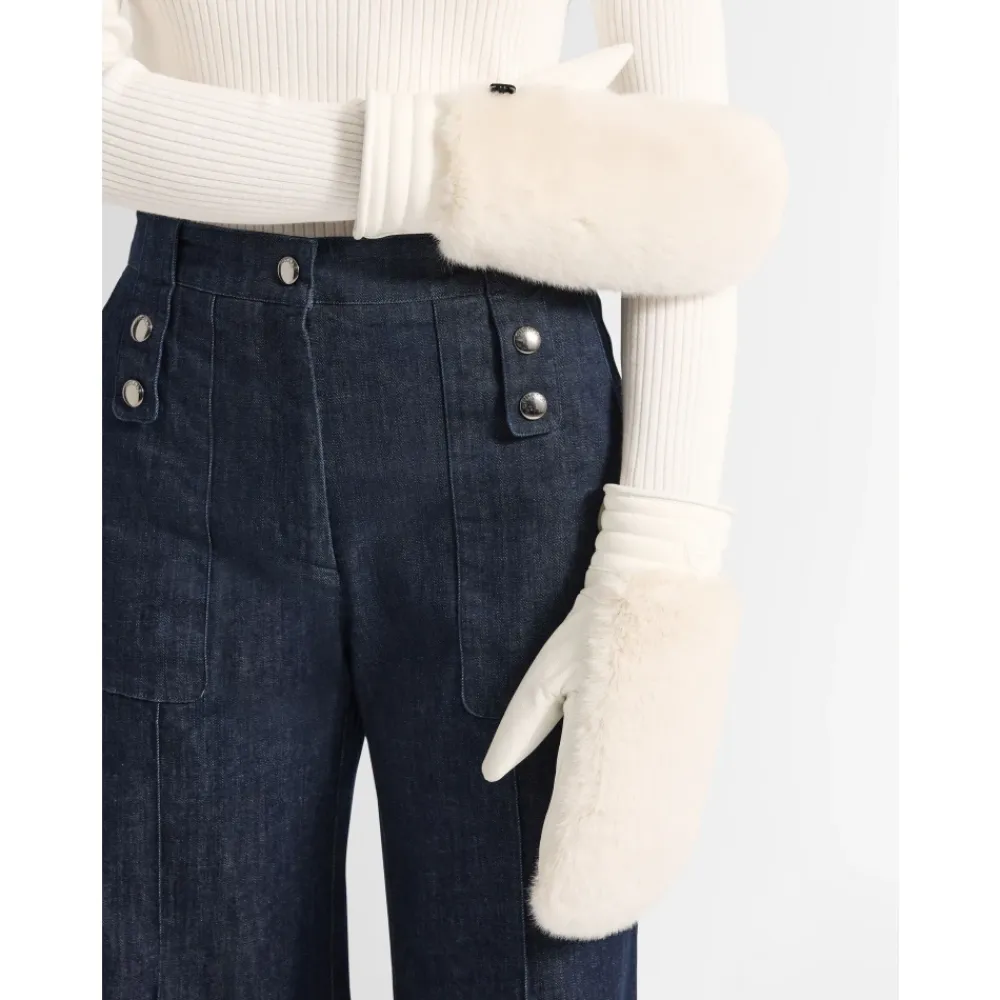 Handsker|Handsker<Fusalp Fake Fur Ski Gloves Beige