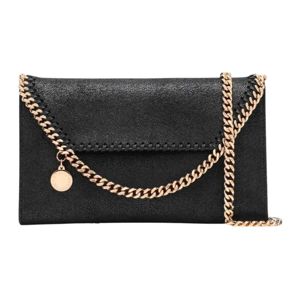 Clutch<Stella McCartney Falabella Wallet W/Chain Taske Sort