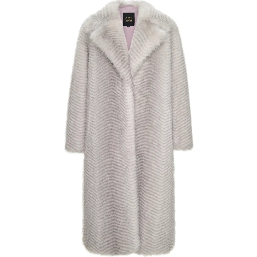 Frakker<Cesare Gaspari Faux Fur Coat Natalie - Hvid